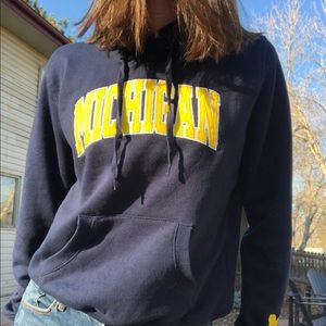 michigan navy blue and yellow hoodie